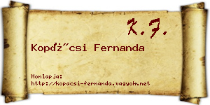 Kopácsi Fernanda névjegykártya